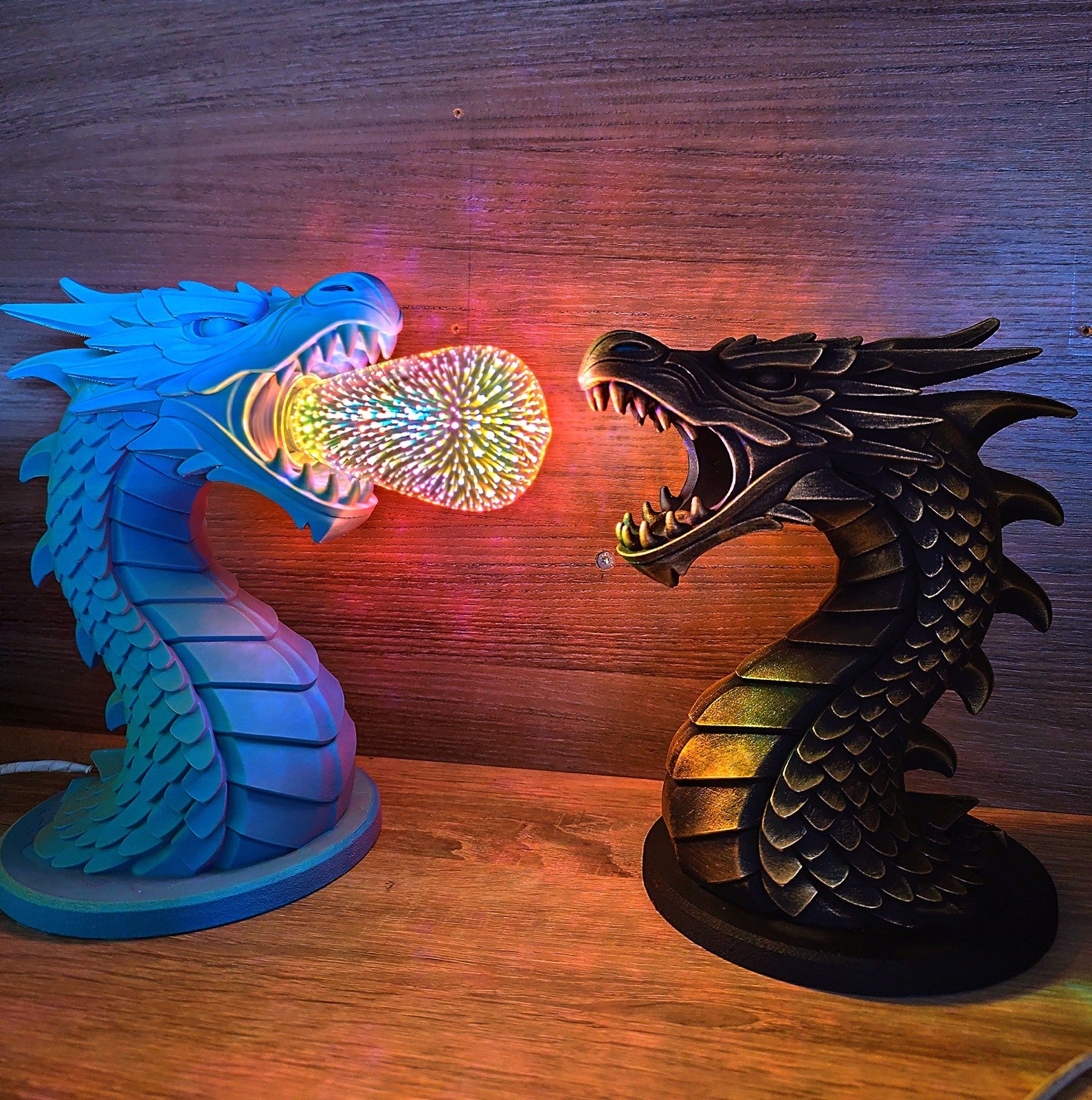 Dragon’s Breath Lamp & Statue – Fire Breathing Fantasy Dragon Light or Gothic De