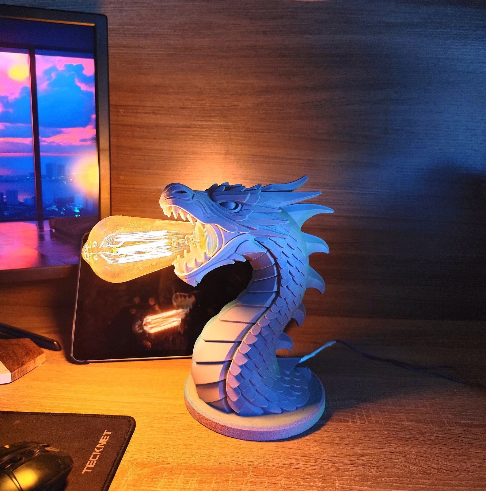 Dragon’s Breath Lamp & Statue – Fire Breathing Fantasy Dragon Light or Gothic De