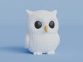 White Owl Knitted Like Texture 3D Printed - Made In The UK