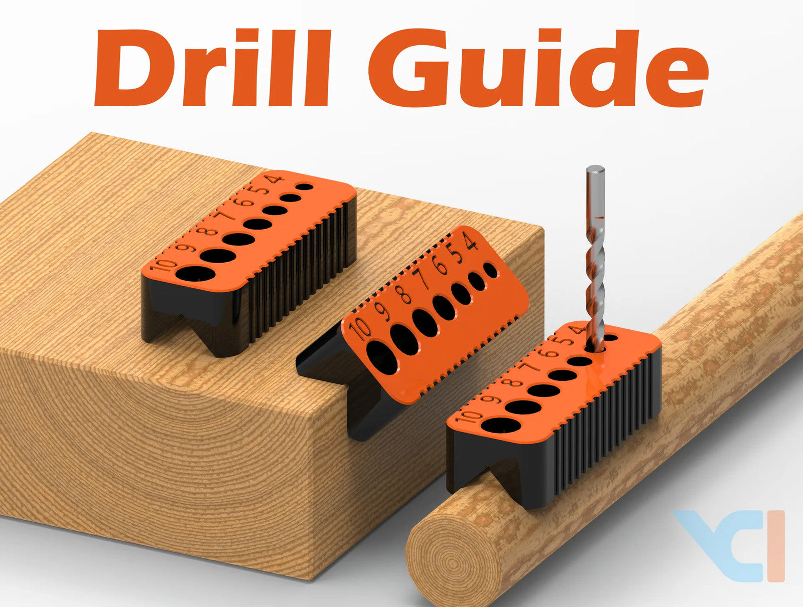 Drill Helper for accurate drilling with bit sizes ranging from 4 mm to 10 mm.