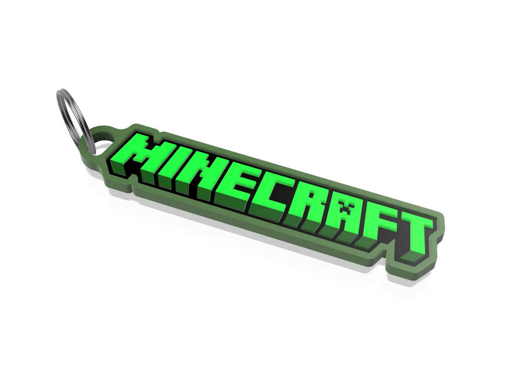 Keychain Keyring Minecraft Theme with Keychain Included - 3D Printed