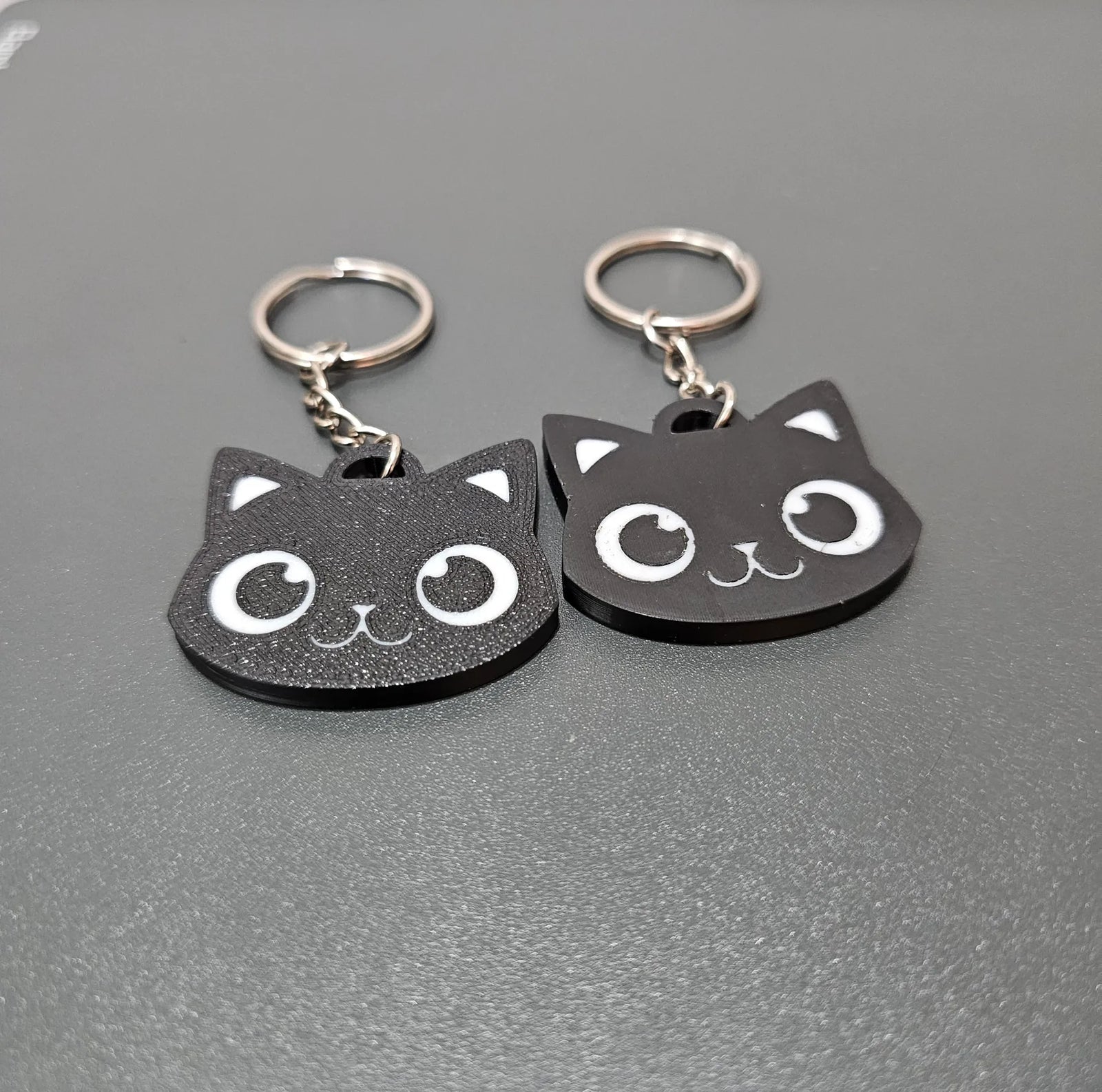 Cat Keychain Keyring - 3D Printed - Made In The UK