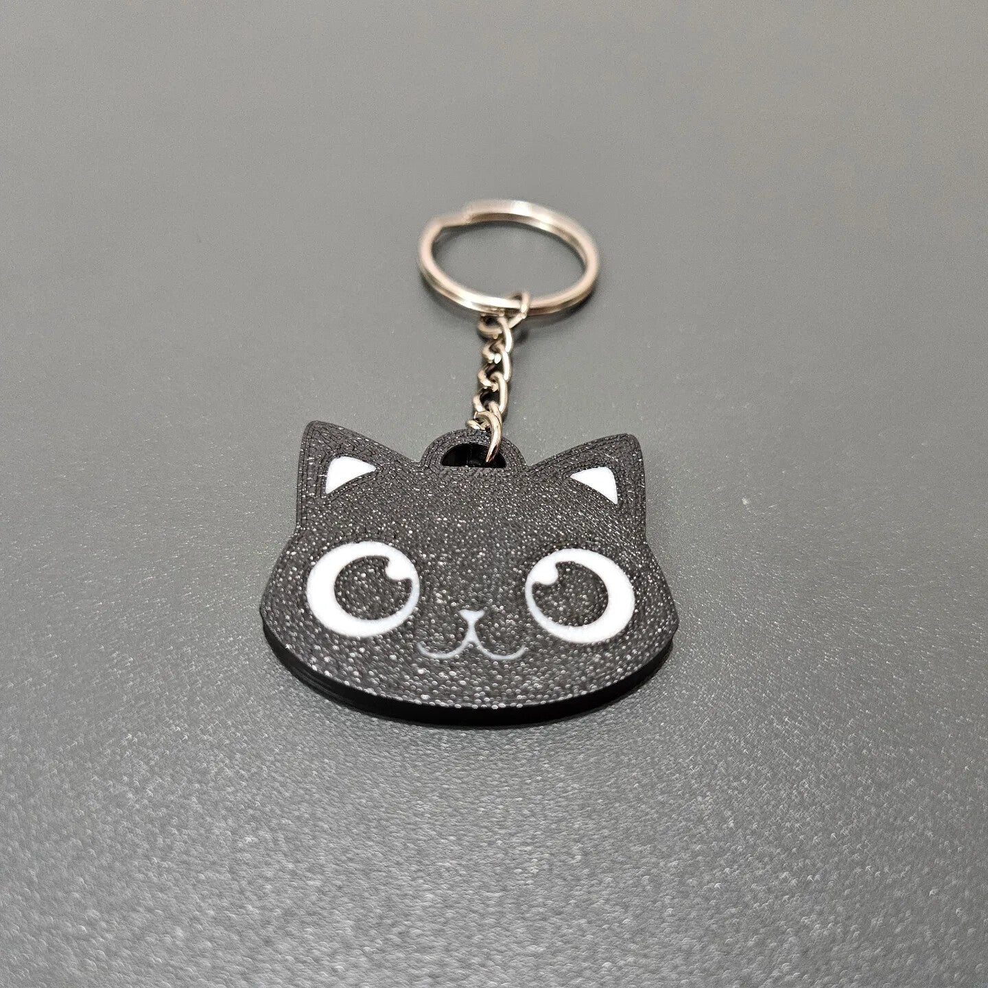 Cat Keychain Keyring - 3D Printed - Made In The UK