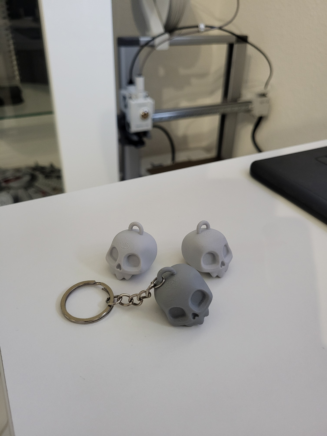 Skull Keychain Keyring - 3D Printed - Made In The UK