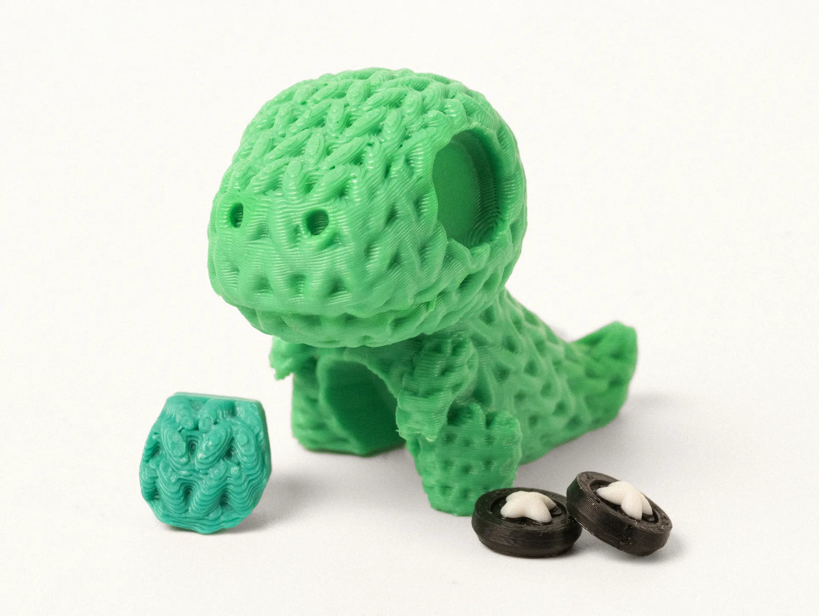 Mini Knitted T-Rex Keychain - 3D Printed In The UK