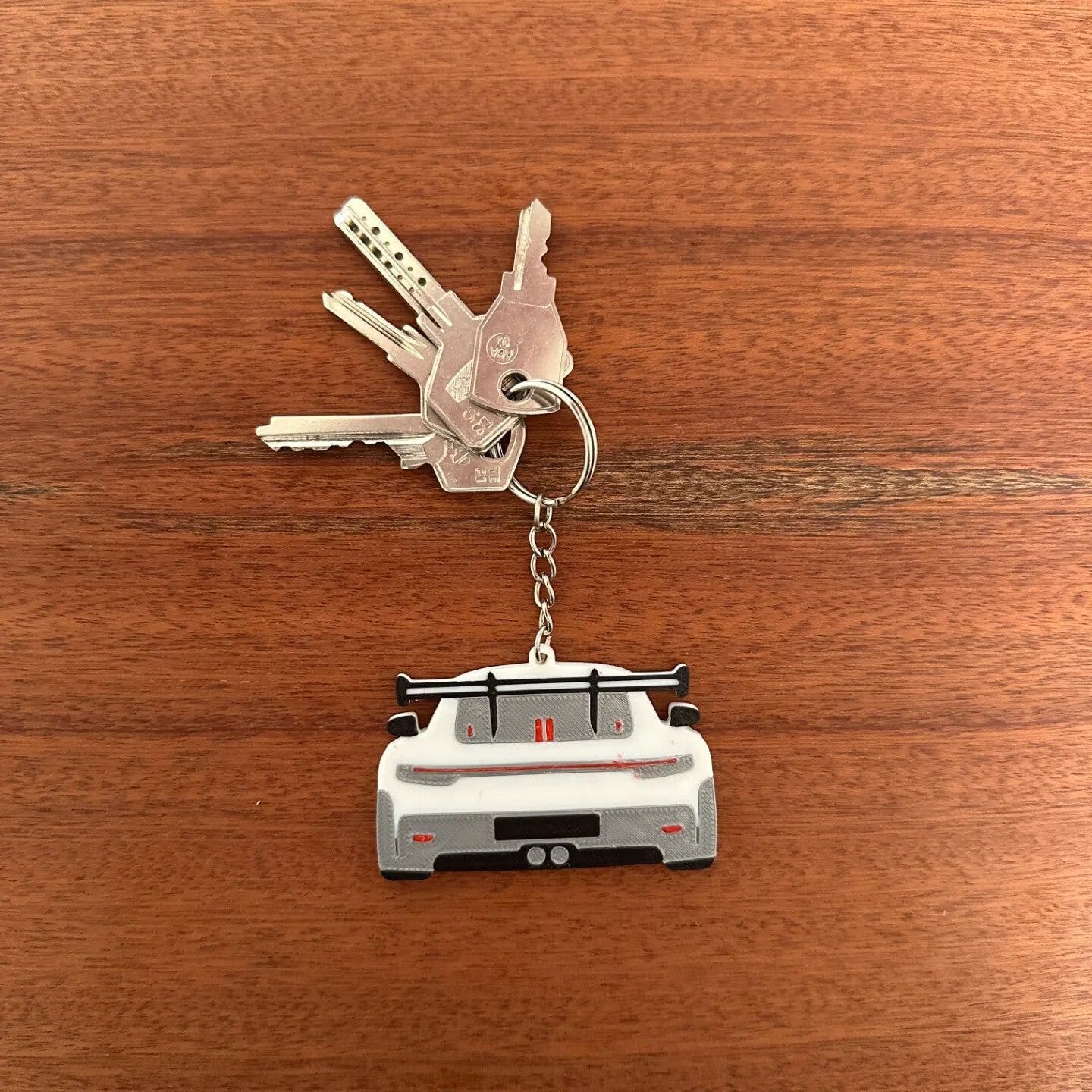 Porsche 911 Model Car Keyring Keychain Front and Back Porsche Keychain