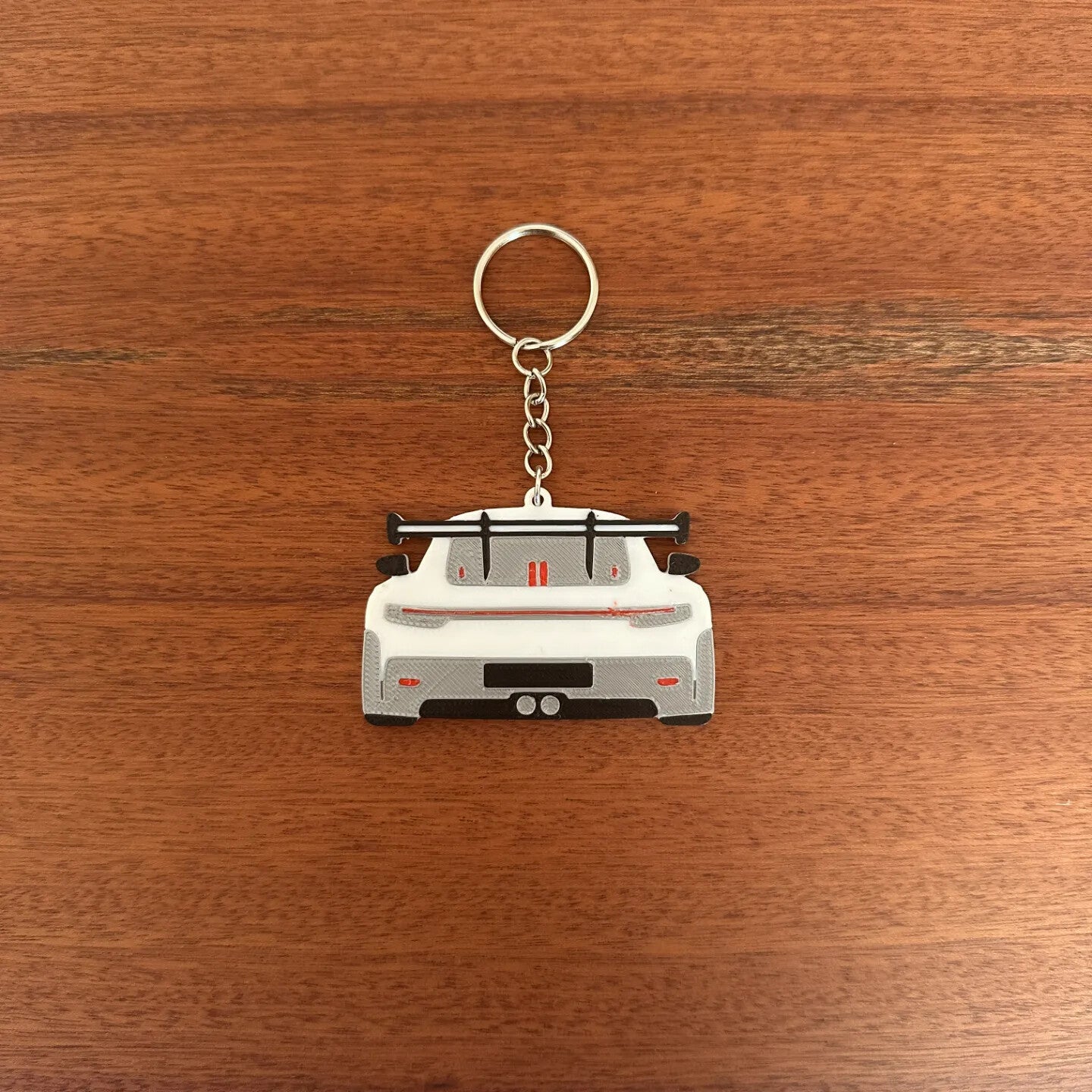 Porsche 911 Model Car Keyring Keychain Front and Back Porsche Keychain
