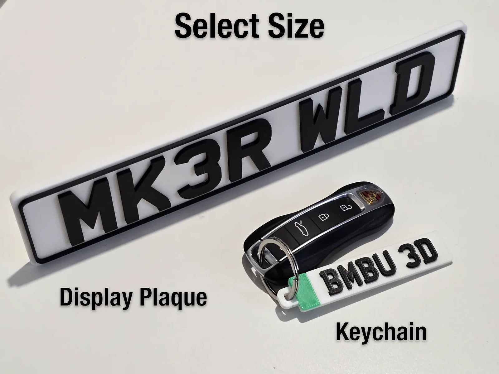 Custom UK Number Plate Keychain – Add Your Reg or Text – 3D Printed UK Made + EV