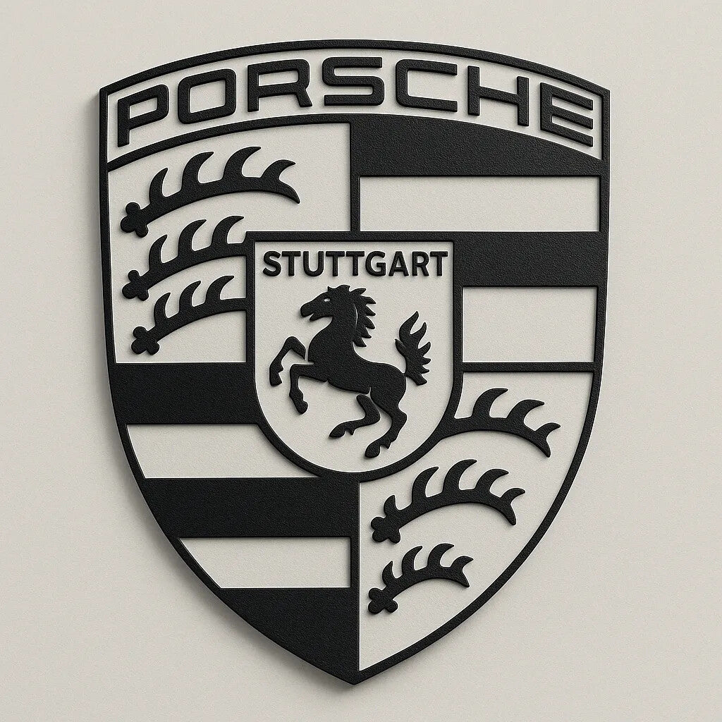 Porsche Logo Emblem Sign - 3D Printed - Made In The UK - Classic Porsche Sign