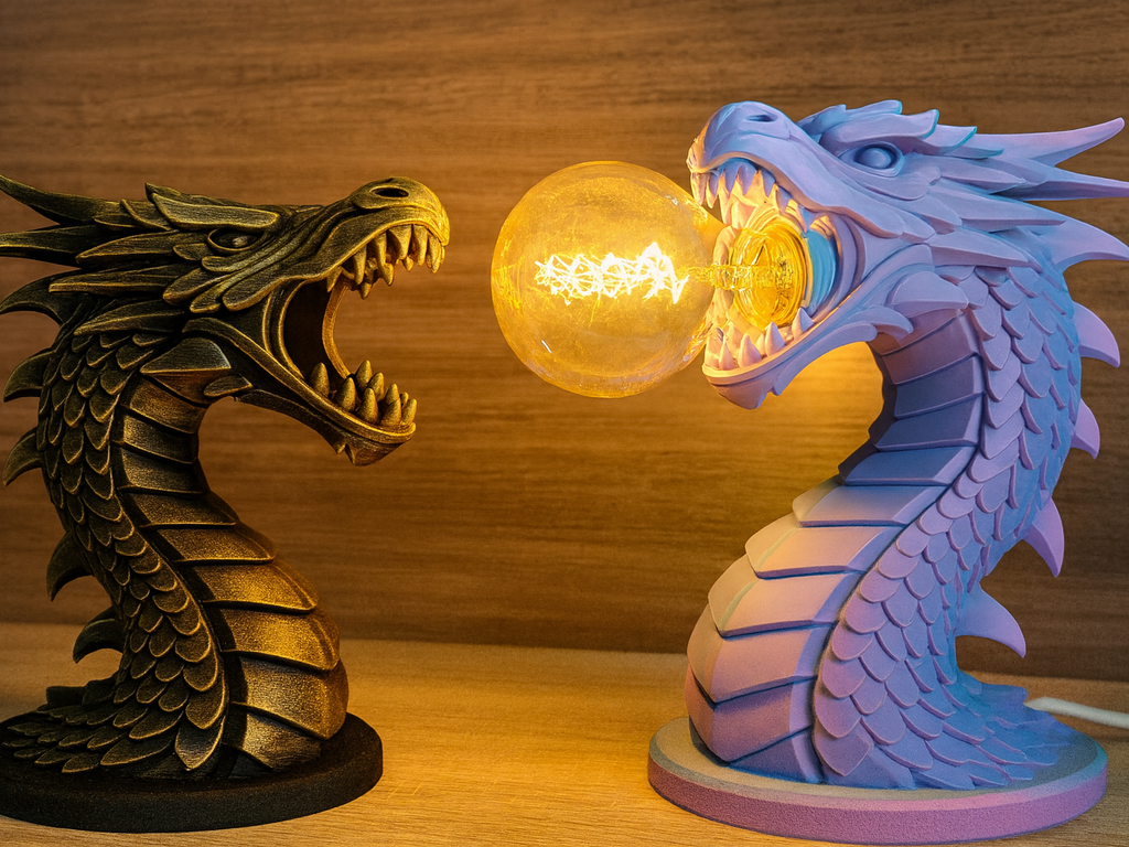 Dragon’s Breath Lamp & Statue – Fire Breathing Fantasy Dragon Light or Gothic De