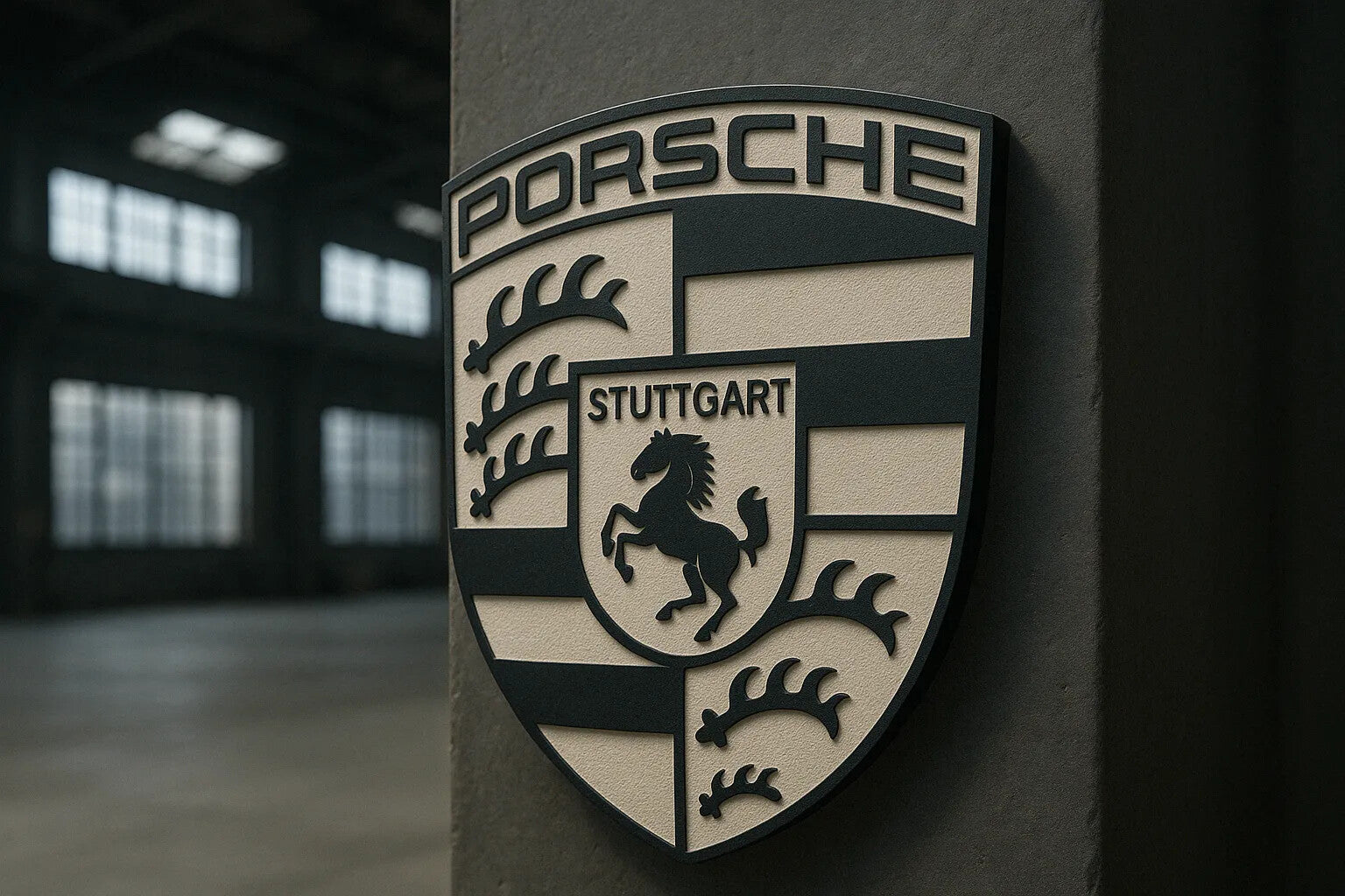 Porsche Logo Emblem Sign - 3D Printed - Made In The UK - Classic Porsche Sign