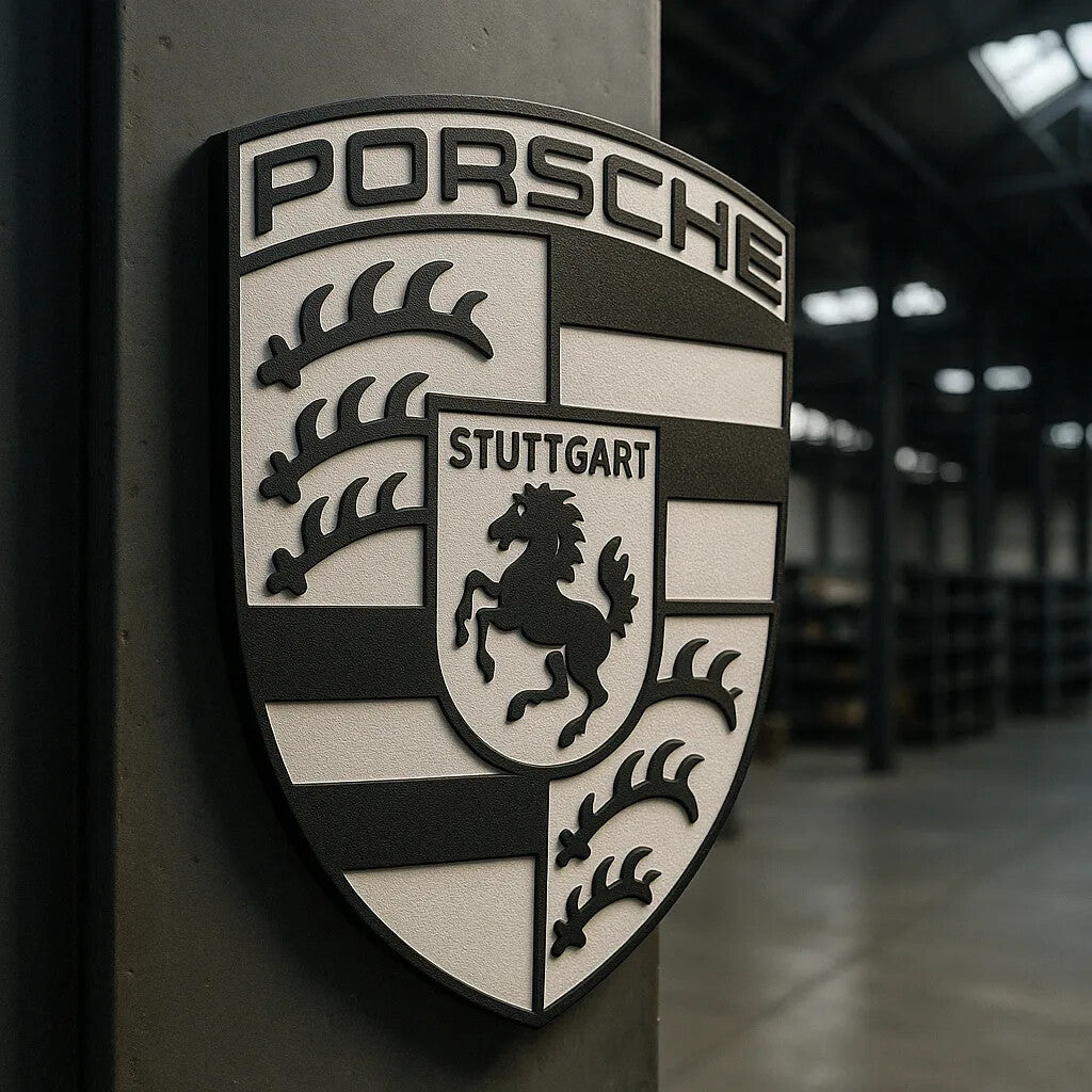 Porsche Logo Emblem Sign - 3D Printed - Made In The UK - Classic Porsche Sign