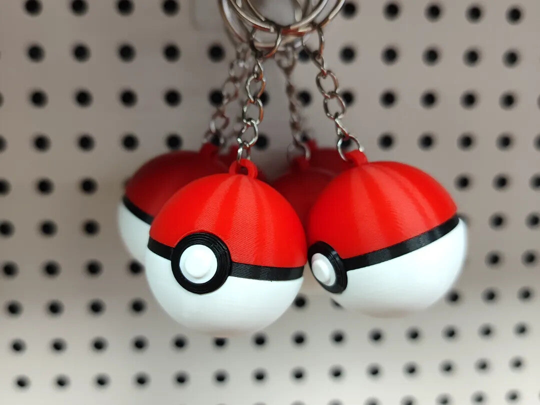 Pokémon Pokeball Keychain Keyring - 3D Printed In The UK
