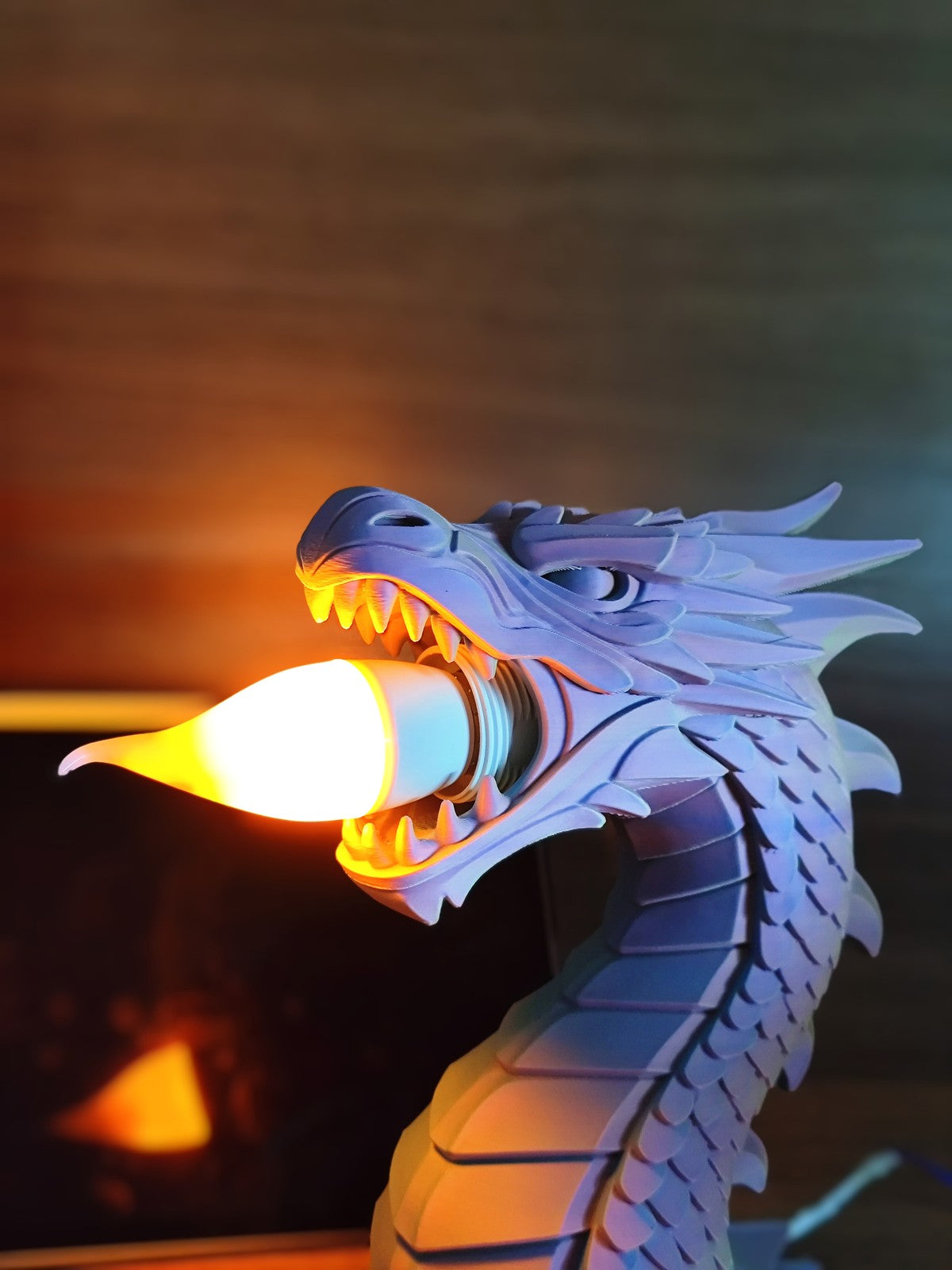 Dragon’s Breath Lamp & Statue – Fire Breathing Fantasy Dragon Light or Gothic De