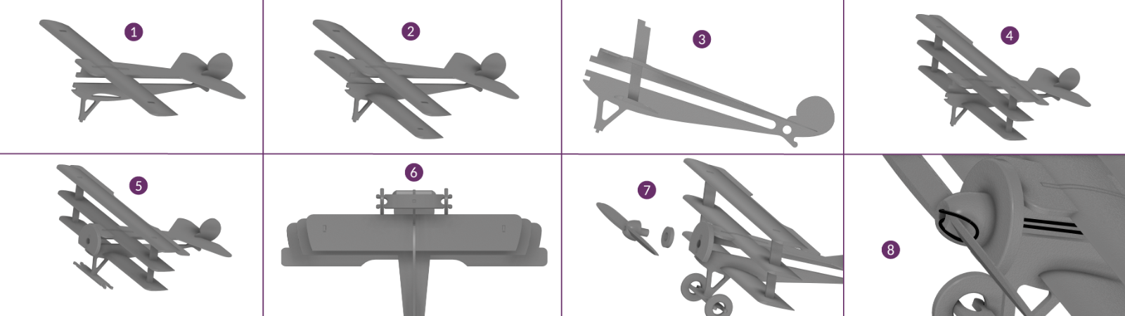 Flying WWI German Triplane Kit Card - Fokker DR1 Flying Kit