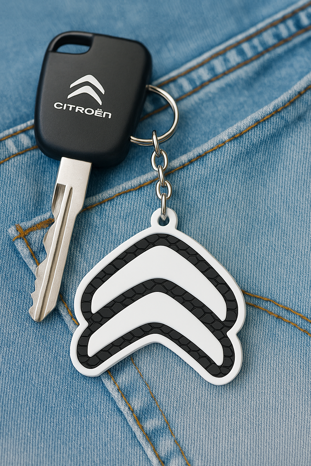 Citroen Keychain Keyring - Citroen Logo Keychain - Made In The UK