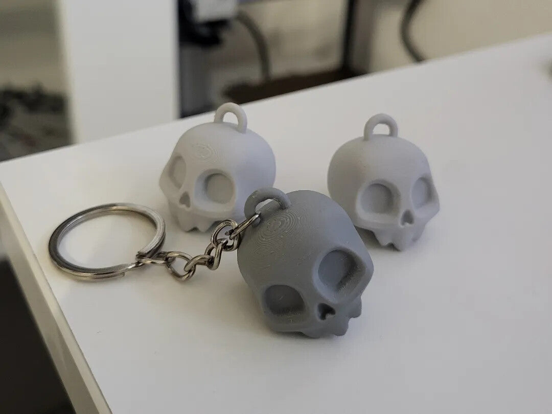 Skull Keychain Keyring - 3D Printed - Made In The UK