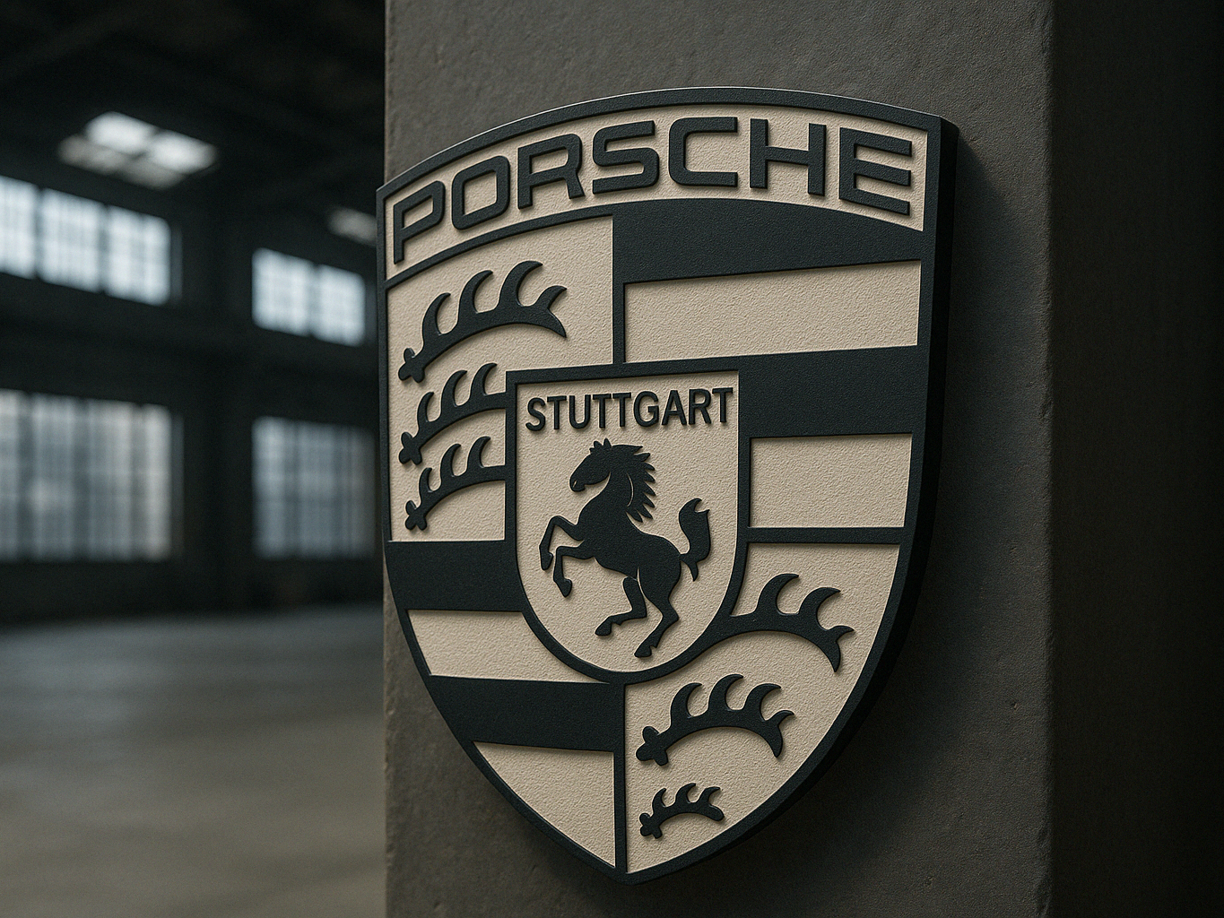 Porsche Logo Emblem Sign - 3D Printed - Made In The UK - Classic Porsche Sign