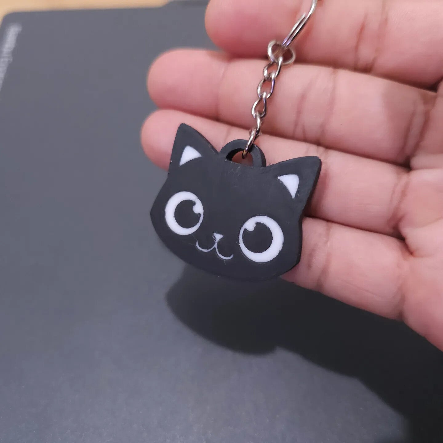 Cat Keychain Keyring - 3D Printed - Made In The UK