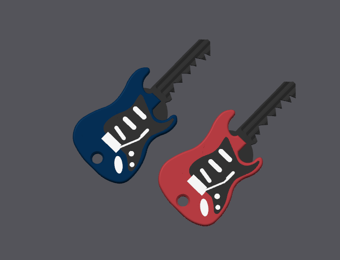Electric Guitar Key Cover – 3D Printed Custom Keychain for Musicians & Fans