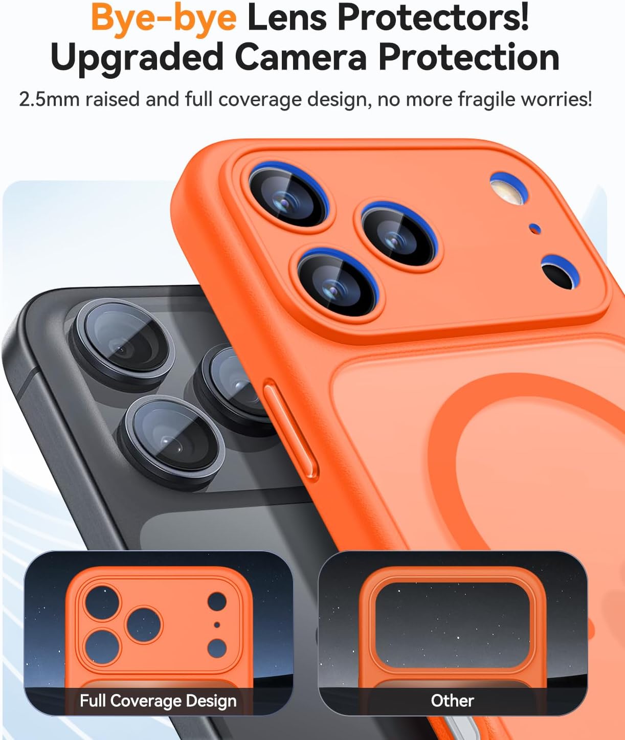 iPhone 17 Pro Max Phone Case 6.9 Inch with Magsafe Compatibility - [Translucent Matte] Shockproof Protective Phone Case, Orange