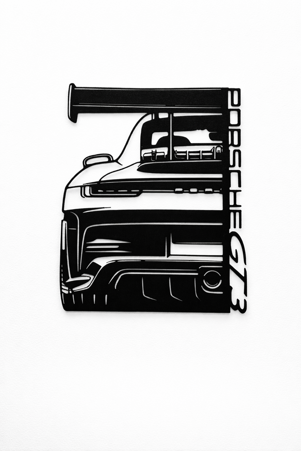 Porsche 911 GT3 Wall Art | Sports Car Decor | Black Modern Garage Decoration