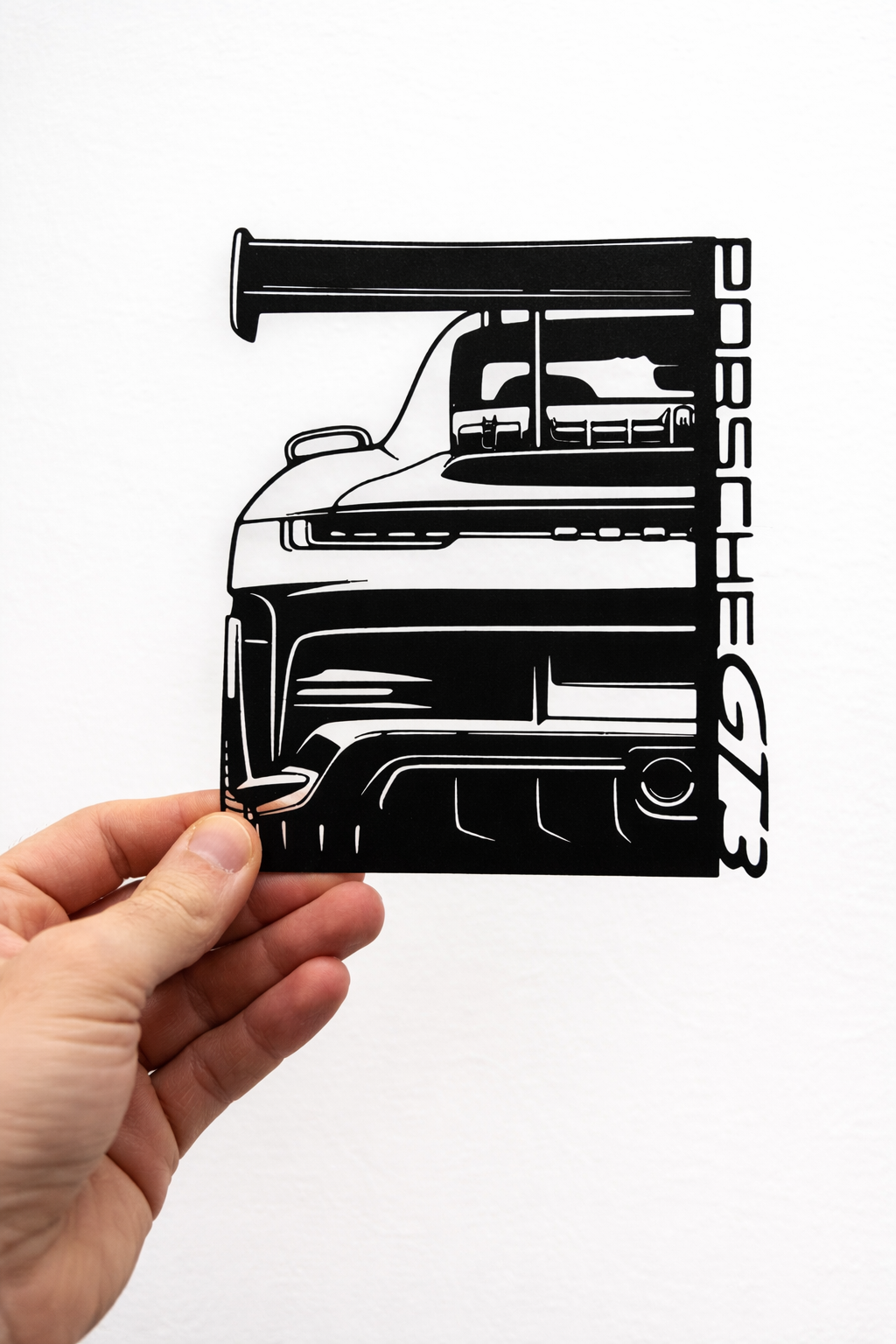 Porsche 911 GT3 Wall Art | Sports Car Decor | Black Modern Garage Decoration