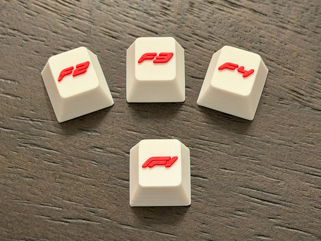 Keyboard Keycaps Formula 1 f1 f2 f3 f4 keys - Made In The UK - Pack of 4 keycaps - Universally compatible