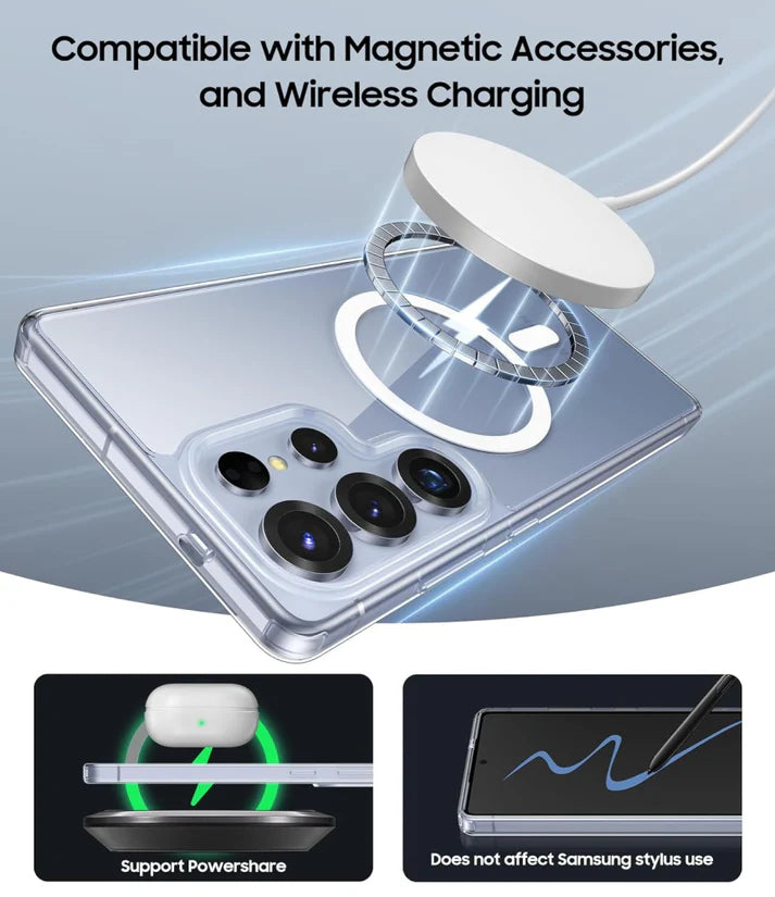 Samsung Galaxy S25 Ultra Phone Case Clear with MagSafe Shockproof Anti-Yellowing