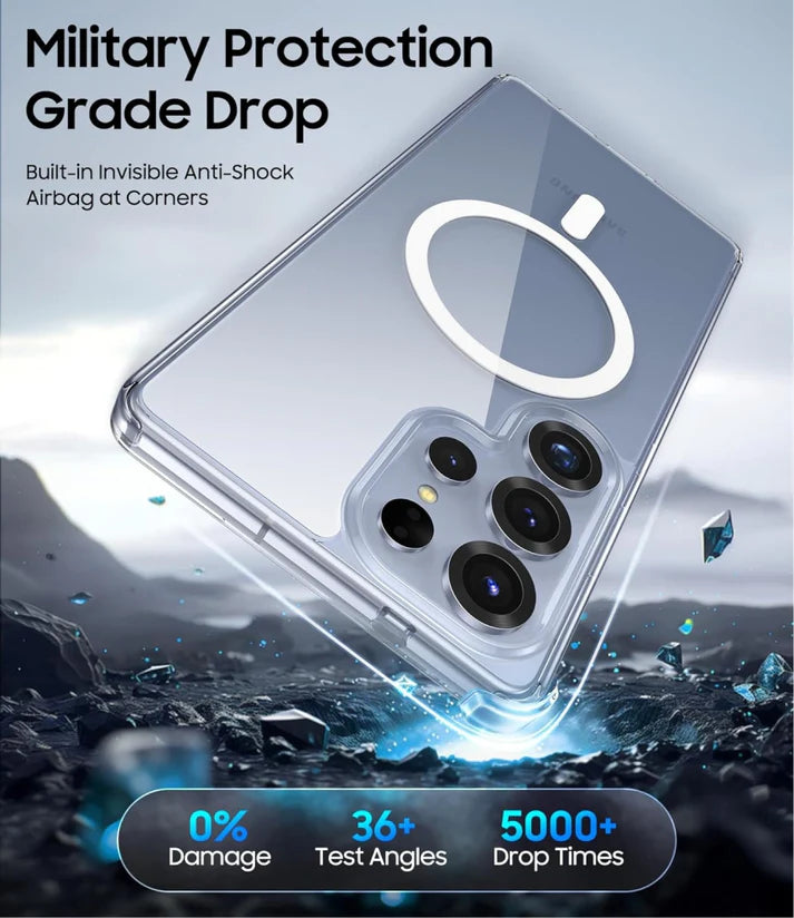 Samsung Galaxy S25 Ultra Phone Case Clear with MagSafe Shockproof Anti-Yellowing
